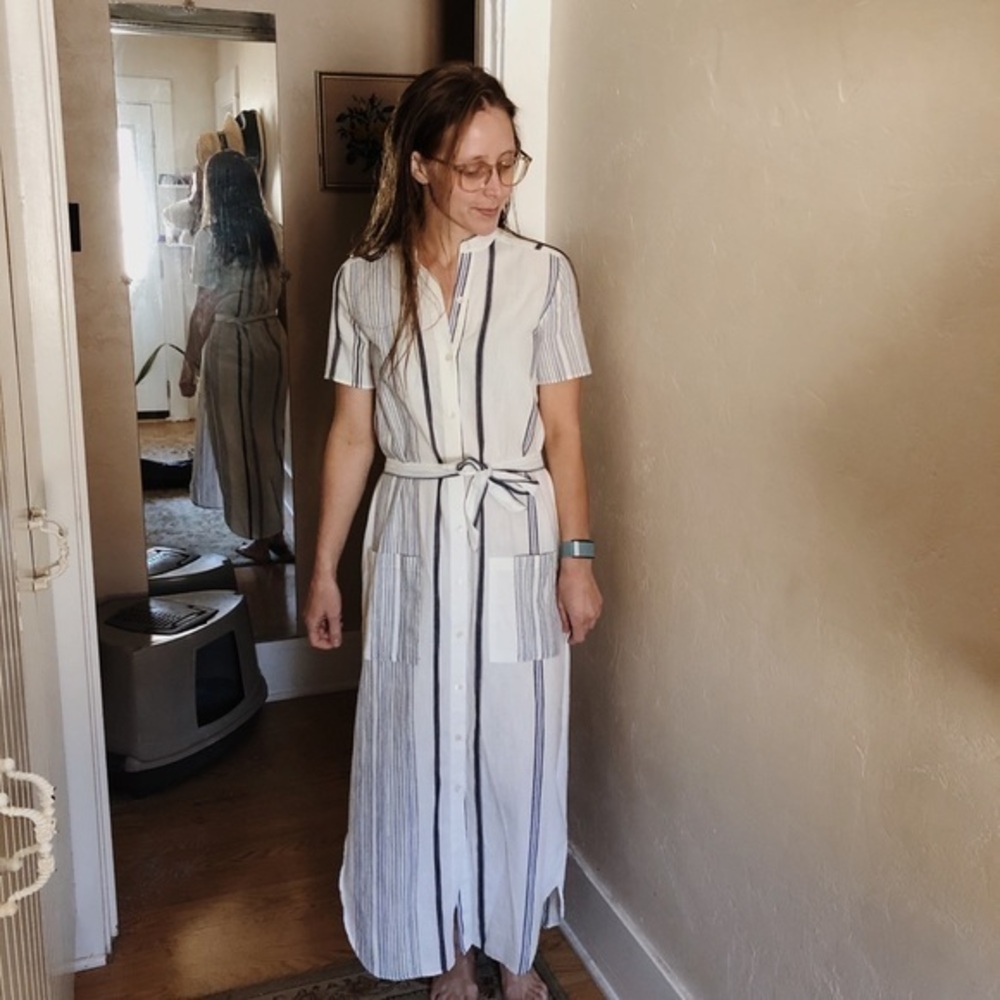 Reformation Linen Button Down Midi Dress